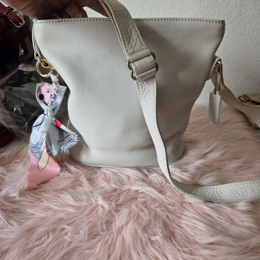 Coach Cream Shoulder Bag with Gold Accents